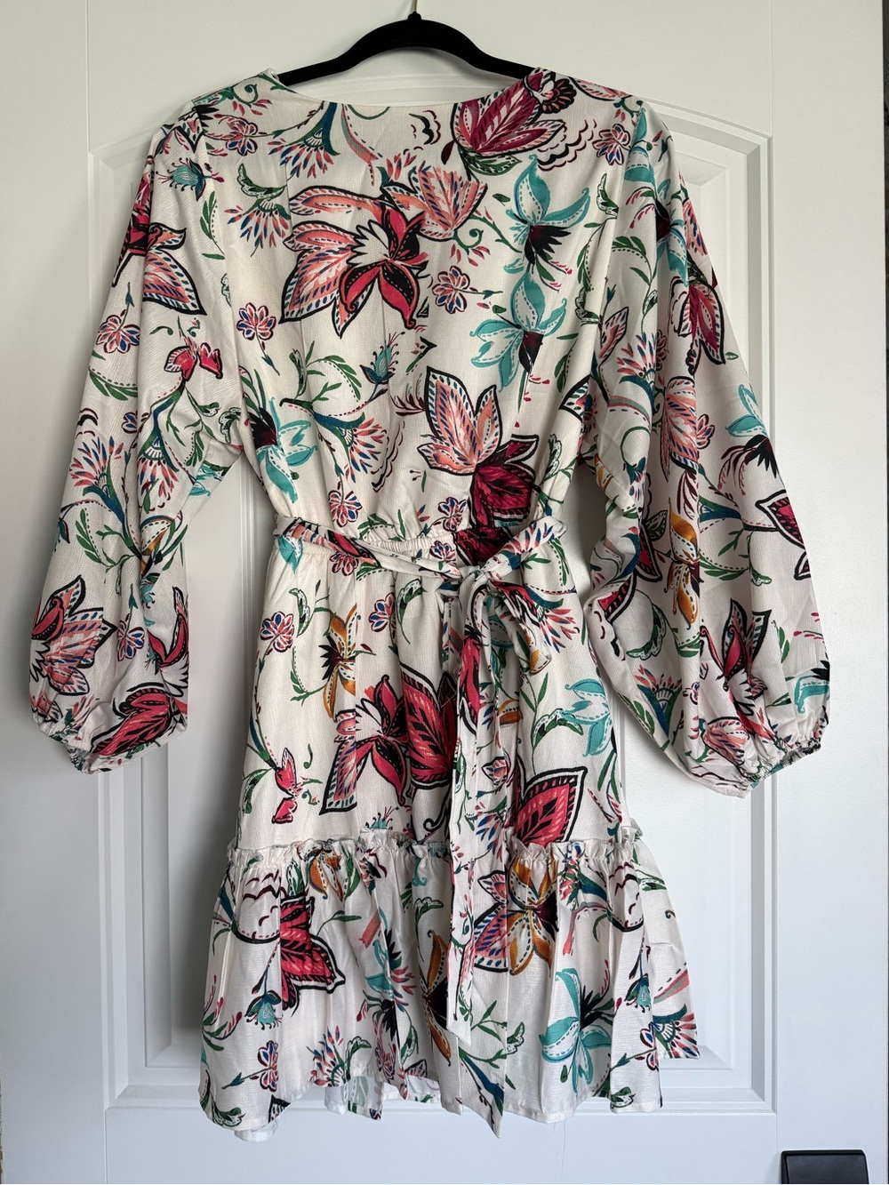 Baltic Born White Floral Long Sleeve Tiered Dress